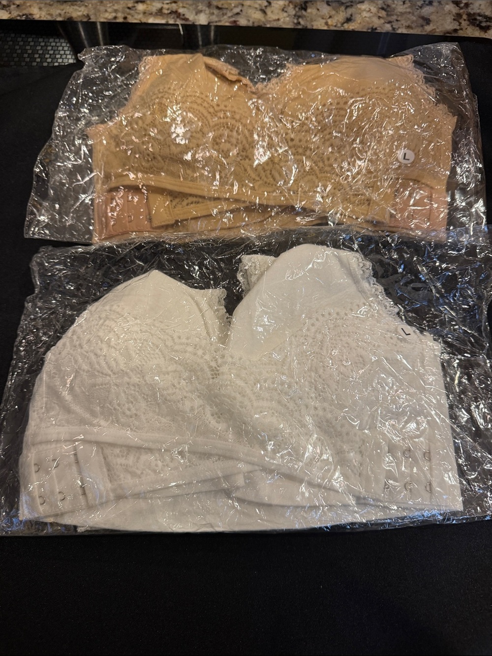 Frye comfy corset bra front cross side bucket lace bra - 2
- white and nude